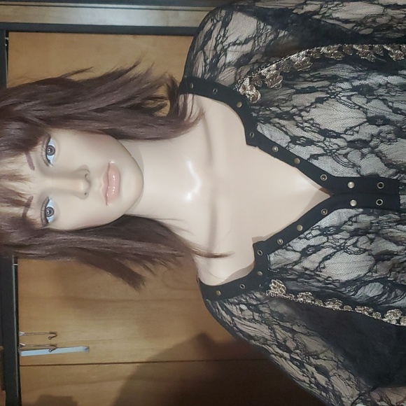 Lace top long sleeve, black - Gimmicks, XL - Picture 5 of 10